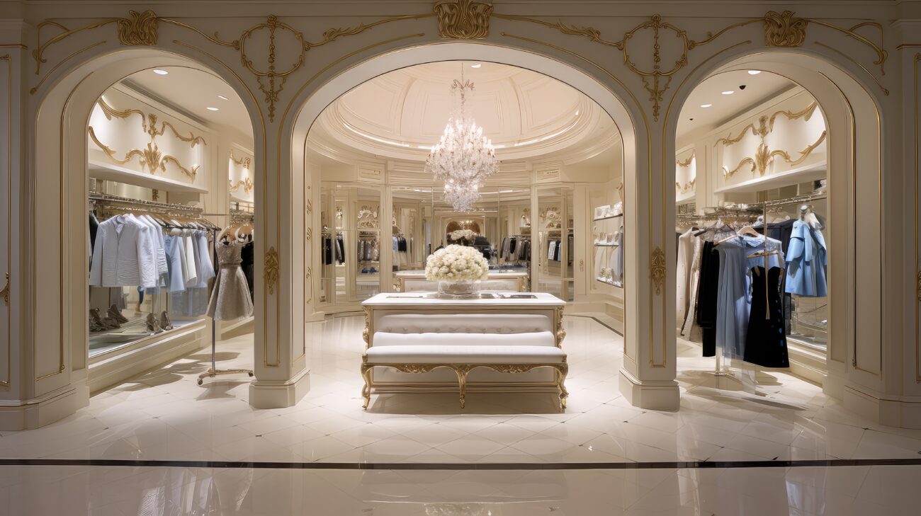 luxury bridal boutique interior designers