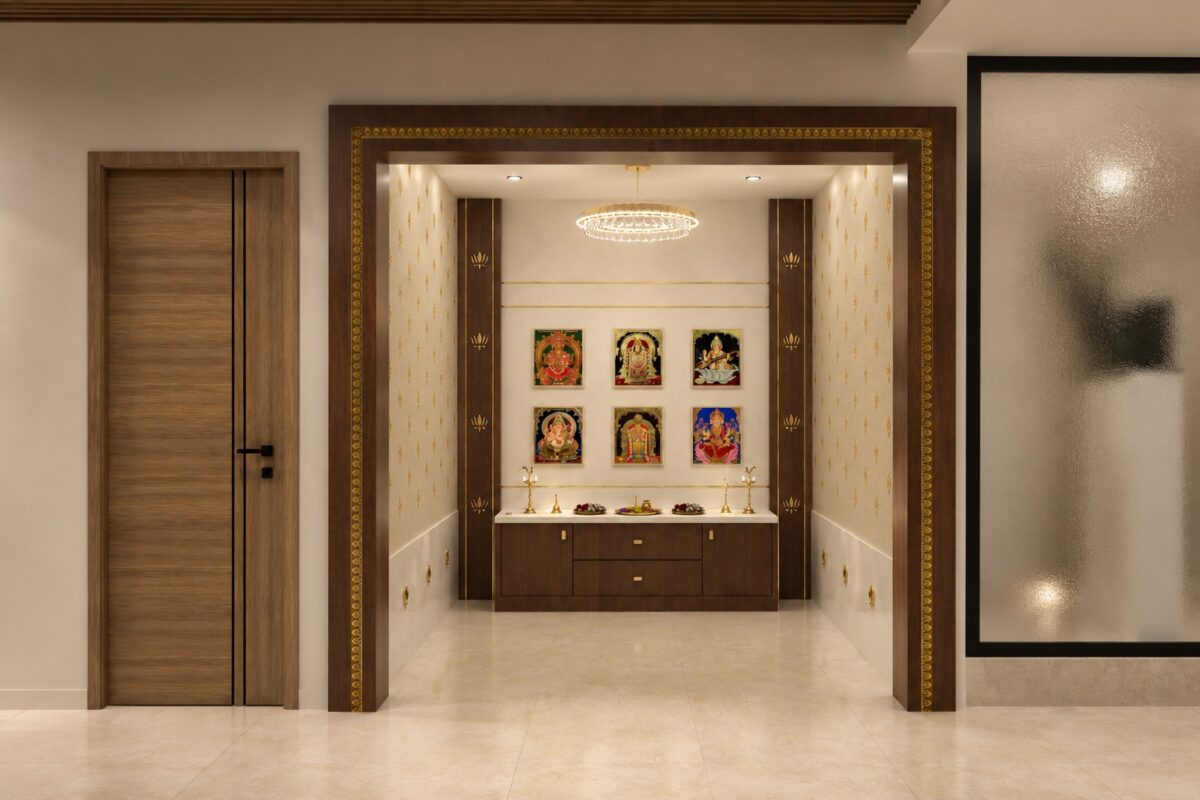 Modern pooja room interior design